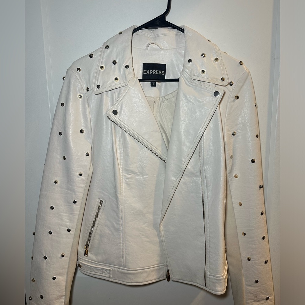 Studded leather jacket